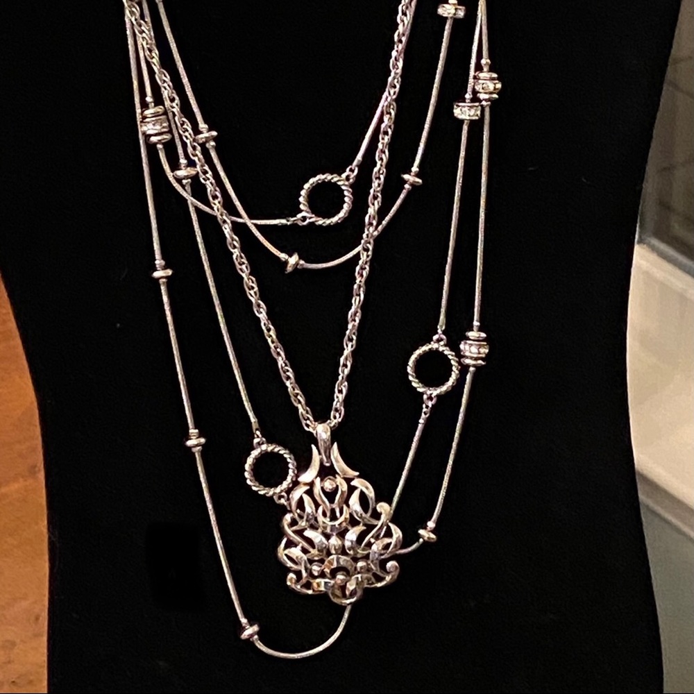 Vintage Crown Trifari Modernist Pendant Necklace - Picture 8 of 10